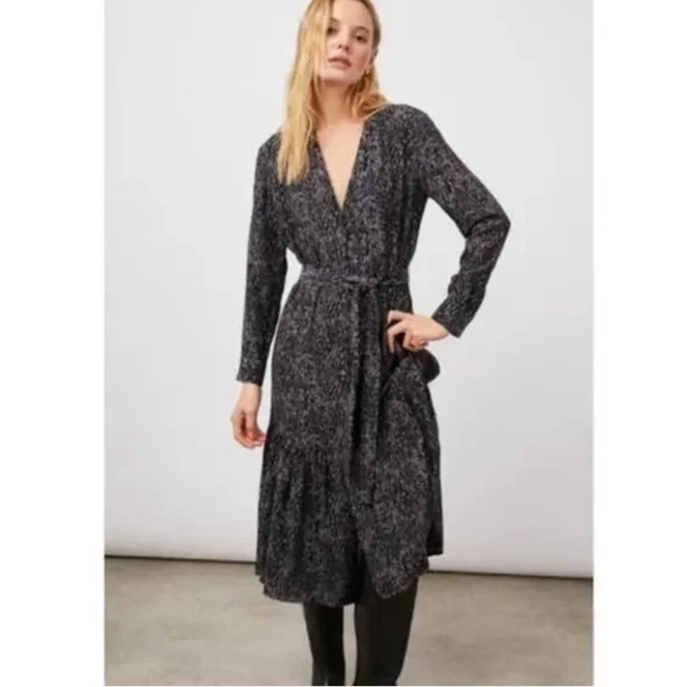 Rails Beatrice  charcoal  abstract animal Printed Midi Dress size xs